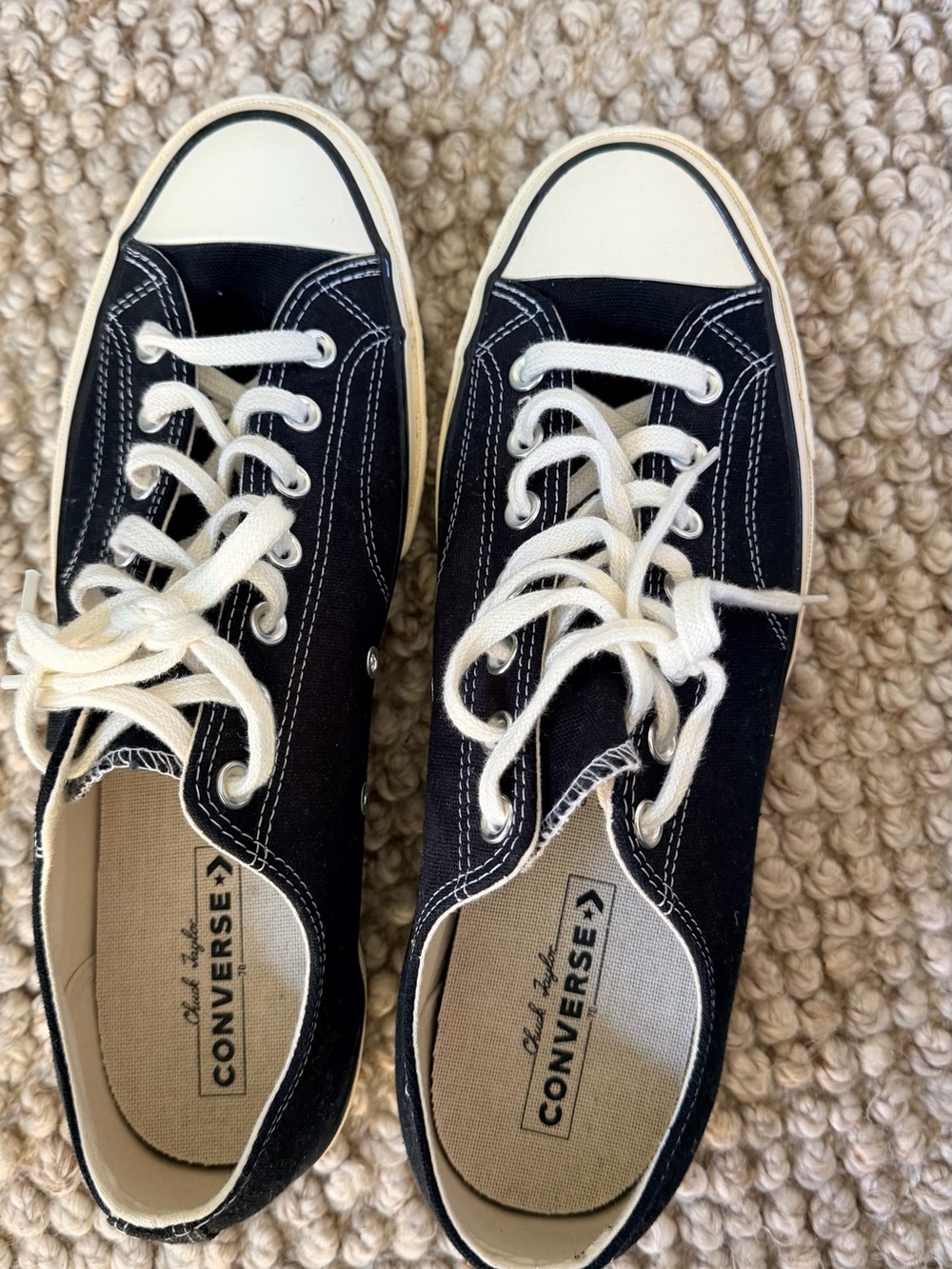 Converse Low Top Sneakers — Black & White Canvas